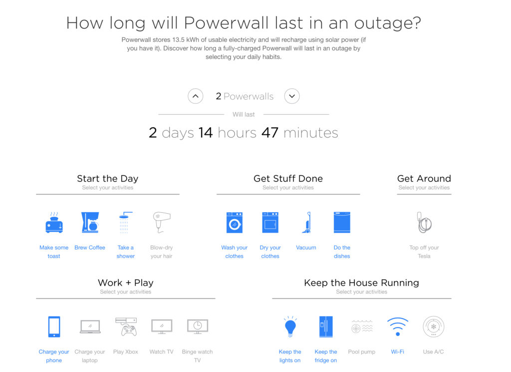 Tesla powerwall 2 outage calculator