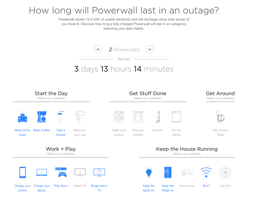 Tesla powerwall 2 outage calculator