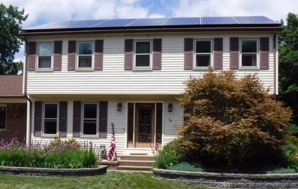 house with solar panels