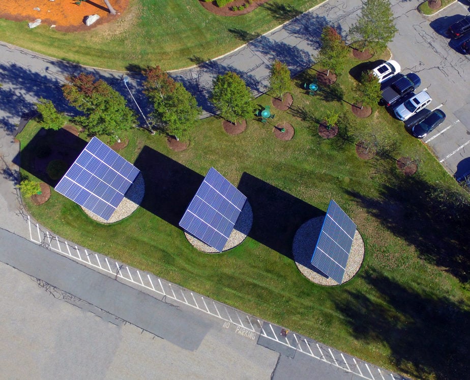 Solar Trackers Drone Shot