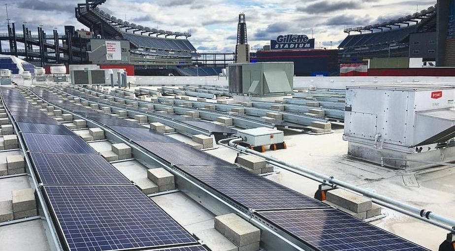 Patriot Place Foxboro MA solar panels