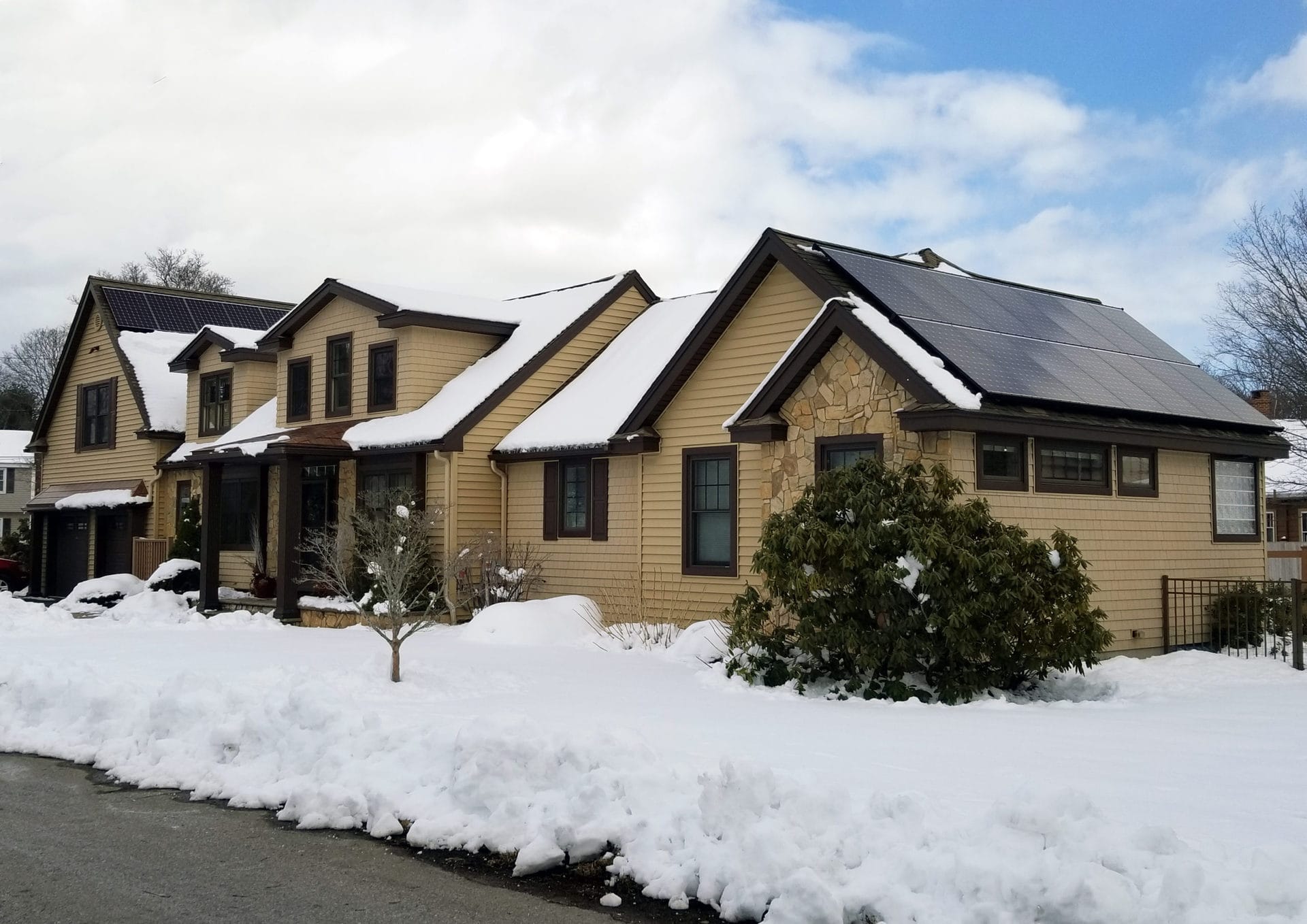 Snow on solar panels